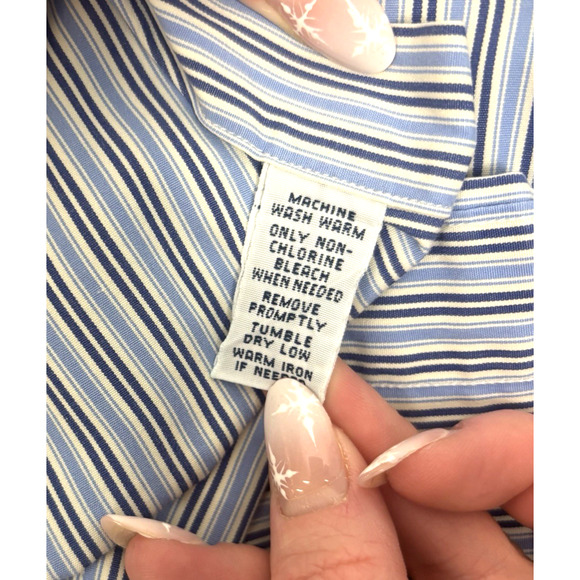 Ralph Lauren Long Sleeve button down Shirt Mens Classic Fit XL White Blue - Picture 4 of 5